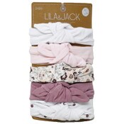 Wholesale - 5pc Headbands Set-White Mauve Floral Pink Polka Dots C/P 48, UPC: 195010088046